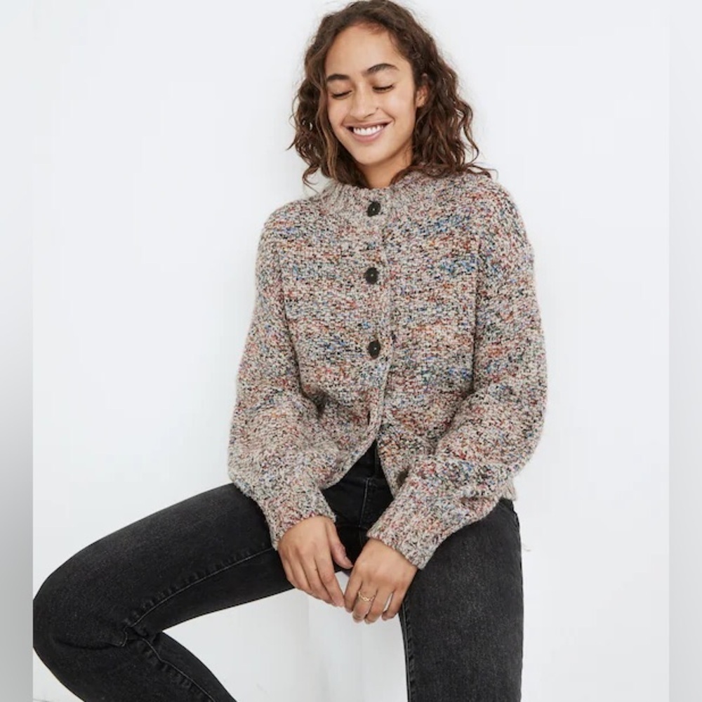 Madewell Sadler Cardigan Sweater Merino Wool-Blend Size S - Picture 3 of 12